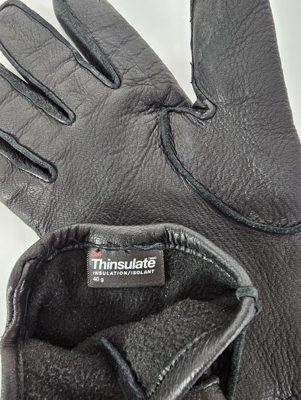 3M Thinsulate Black Leather Gloves - Classic Winter Accessory Medium